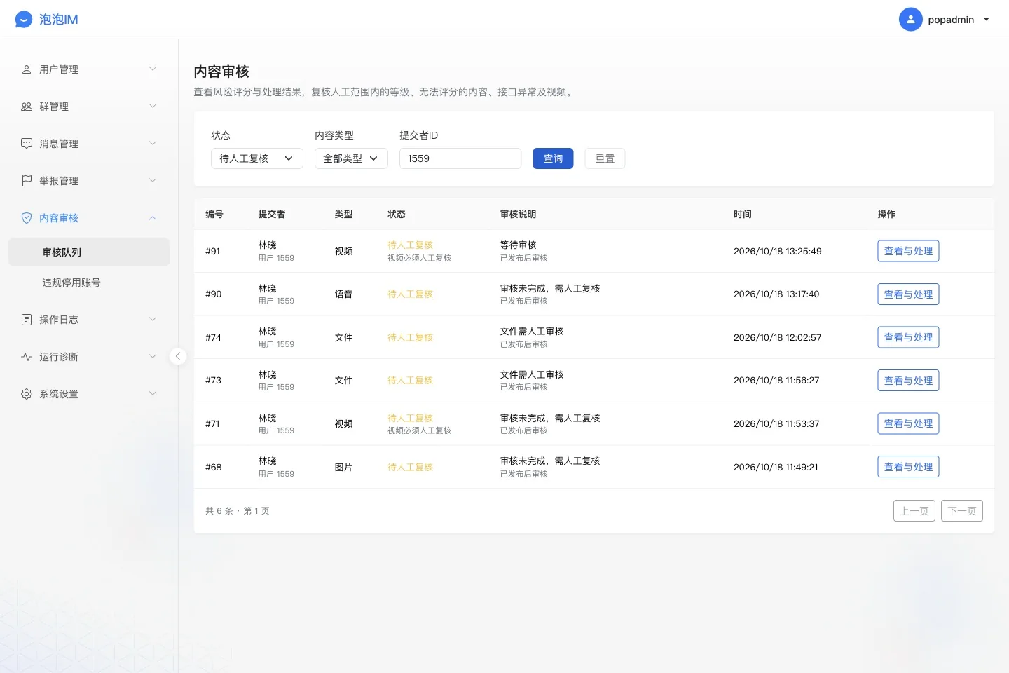 筛选活动协作账号的审核记录