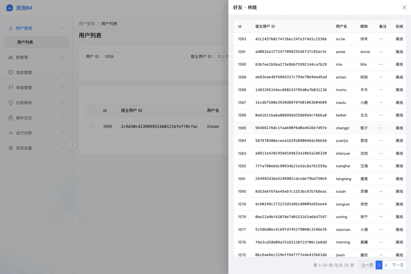 林晓的好友关系与多位协作同事