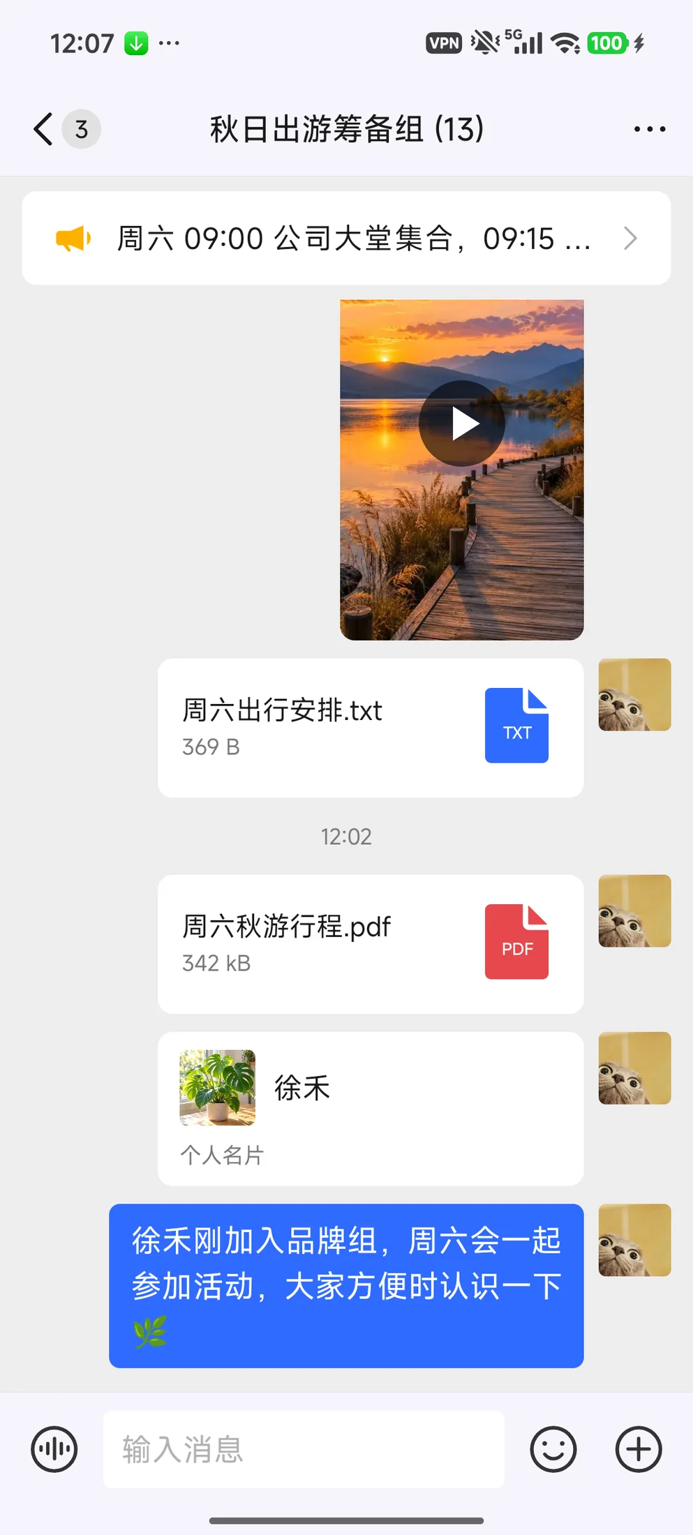 名片与介绍出现在群聊中