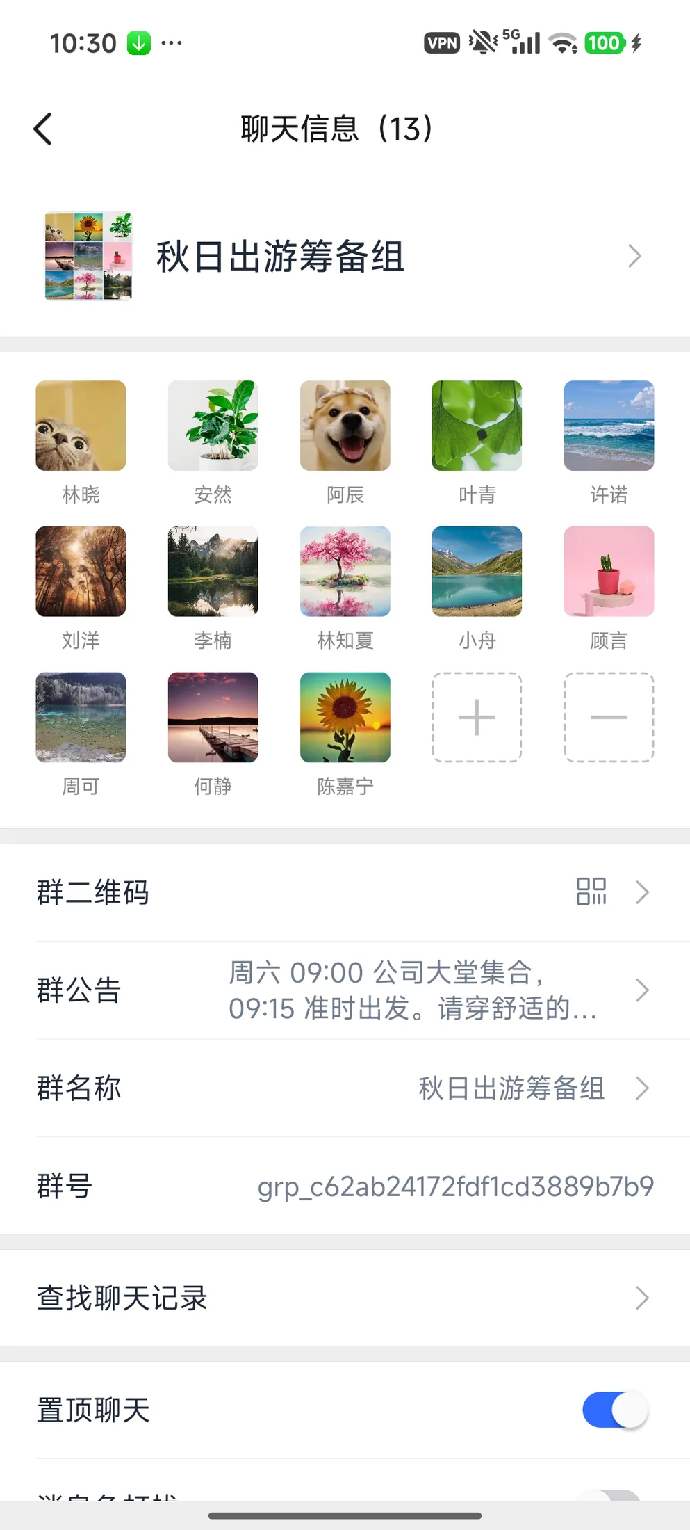 成员、群公告与聊天设置