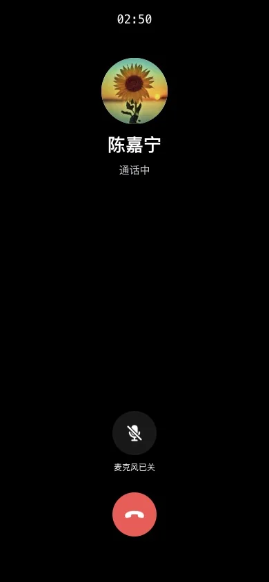 显示通话控制按钮